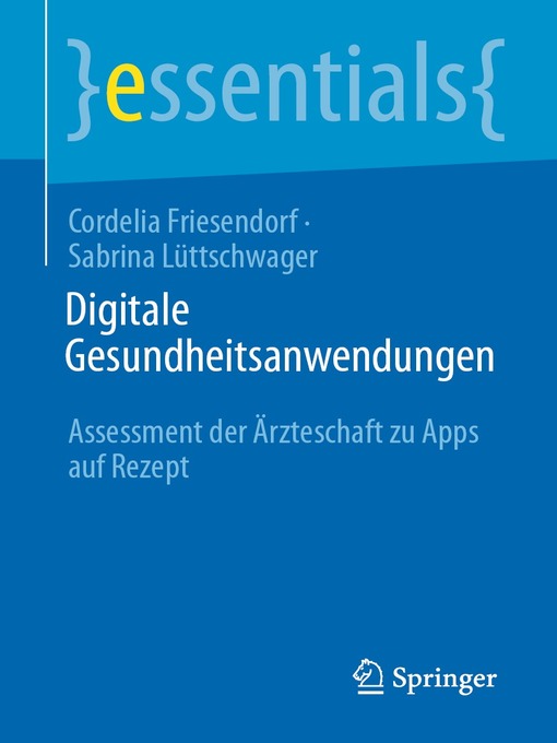 Title details for Digitale Gesundheitsanwendungen by Cordelia Friesendorf - Available